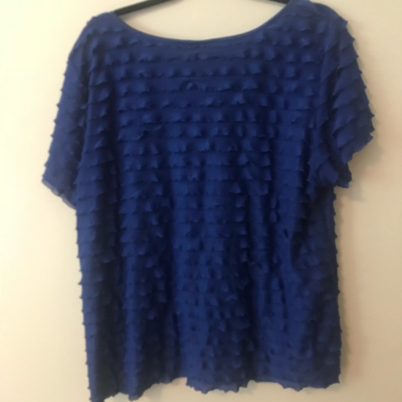 CATO Blue Ruffle Blouse - Picture 4 of 4
